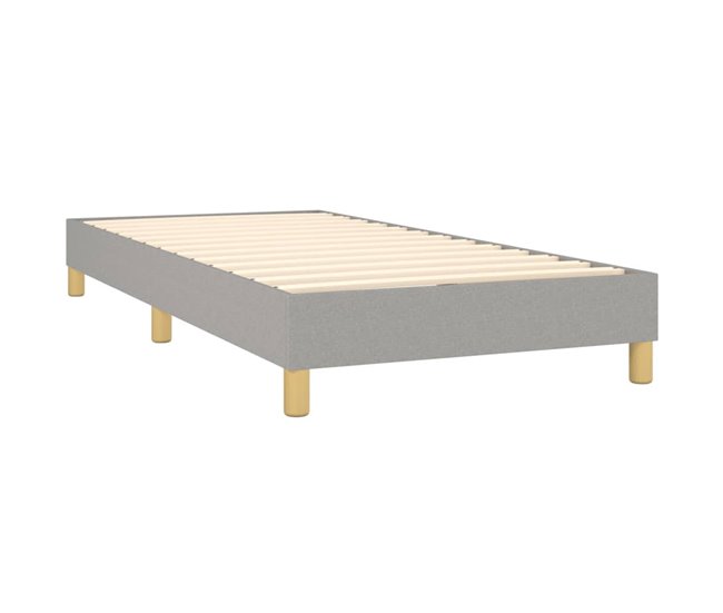 Conforama Cama Box Spring Con Colchón Tela Gris Claro 80x200 Cm Botones