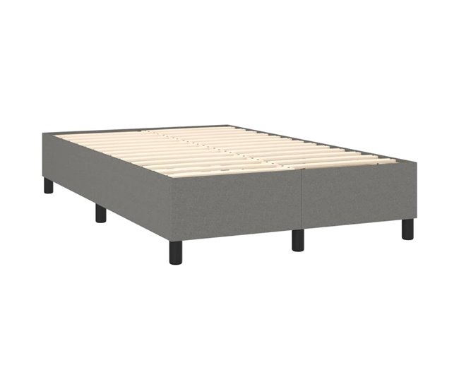 Conforama Cama Box Spring Con Colchón Tela Gris Oscuro 120x200 Cm Diseño De Botones