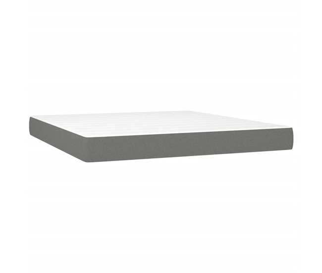 Conforama Cama Box Spring Con Colchón Tela Gris Oscuro 160x200 Cm Rayas Horizontales