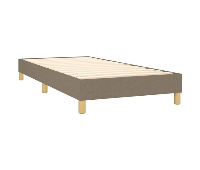 Conforama Cama Box Spring Con Colchón Tela Gris Taupe 100x200 Cm Diseño De Botones