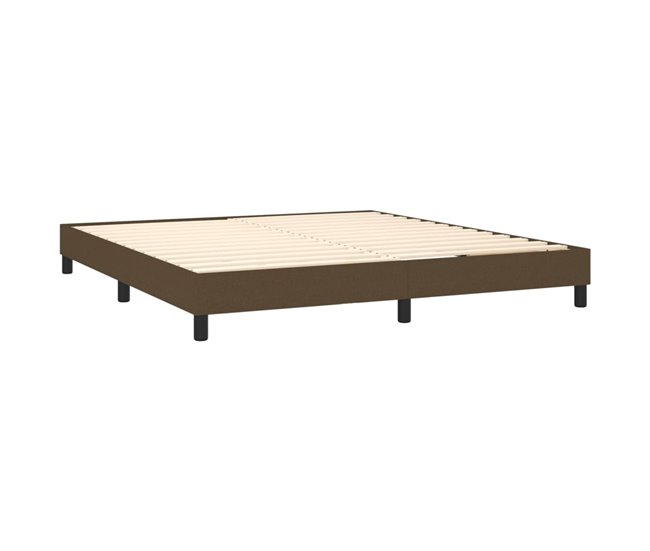 Conforama Cama Box Spring Con Colchón Tela Marrón Oscuro 180x200 Cm Diseño Plano