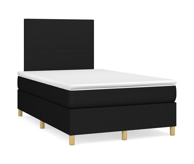 Conforama Cama box spring con colchón tela negro 120x200 cm Diseño plano