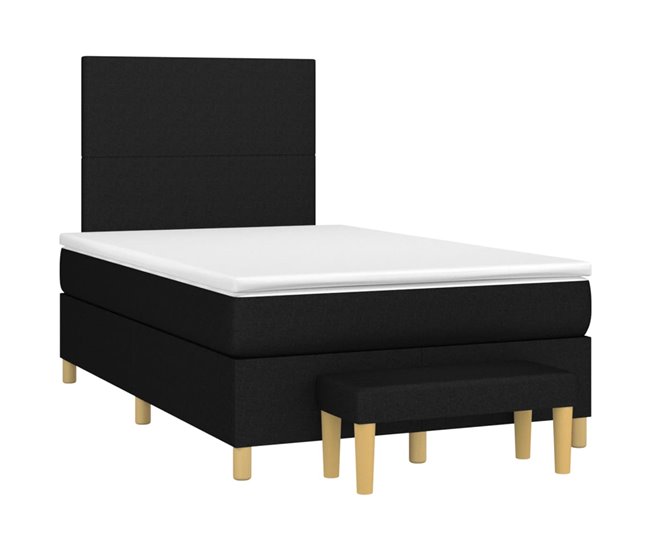 Conforama Cama Box Spring Con Colchón Tela Negro 120x200 Cm Diseño Plano