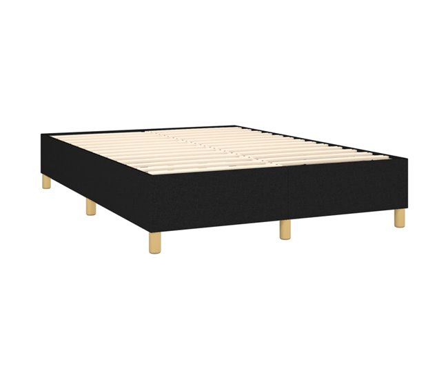 Conforama Cama Box Spring Con Colchón Tela Negro 140x190 Cm Botones