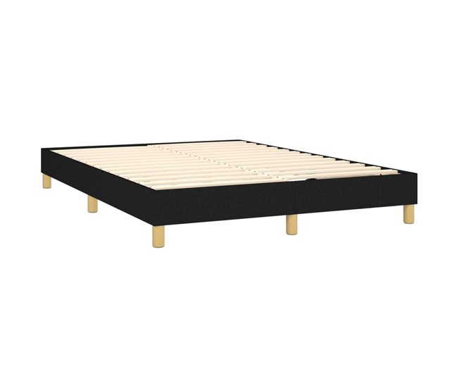 Conforama Cama Box Spring Con Colchón Tela Negro 140x190 Cm Diseño Plano