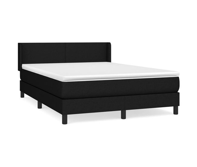 Conforama Cama box spring con colchón tela negro 140x190 cm Diseño plano