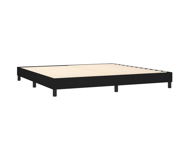 Conforama Cama Box Spring Con Colchón Tela Negro 200x200 Cm Bloques Con Cuadros