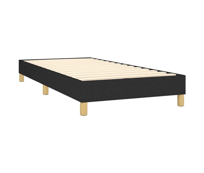Conforama Cama Box Spring Con Colchón Tela Negro 90x190 Cm Diseño De Botones