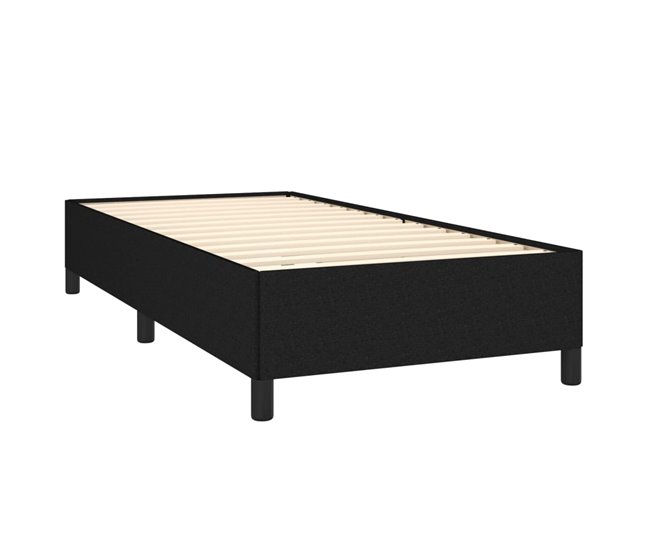 Conforama Cama Box Spring Con Colchón Tela Negro 90x190 Cm Diseño Plano
