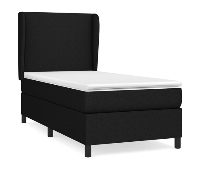 Conforama Cama box spring con colchón tela negro 90x190 cm Diseño plano