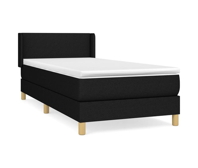 Conforama Cama box spring con colchón tela negro 90x190 cm Diseño plano
