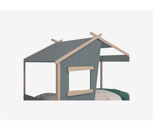 Conforama Cama Cabaña Con Ventana Verde 90x190cm NUBA