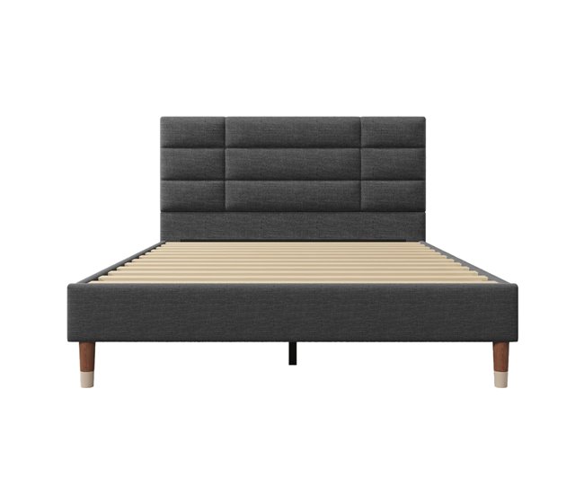 Conforama Cama De Matrimonio De Lino 140x200cm Incluye Colchón Gris