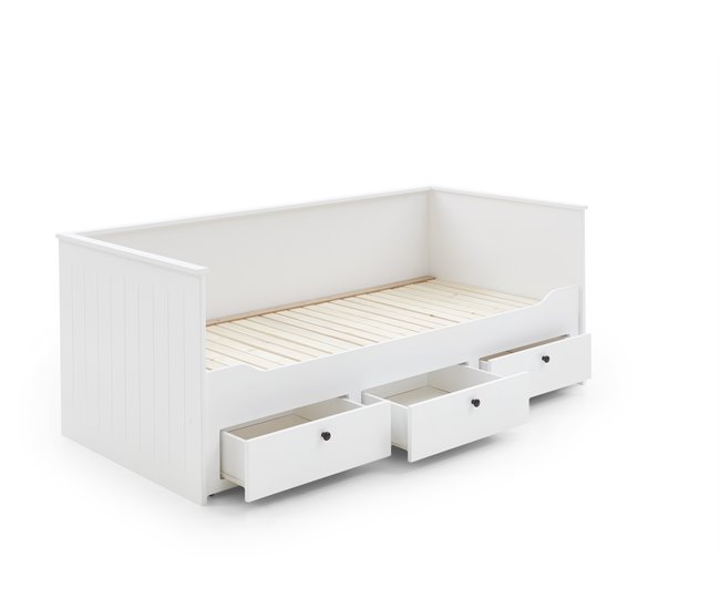 Conforama Cama Extensible 3 Cajones 90/180x200 Cm Blanco NORDLAND