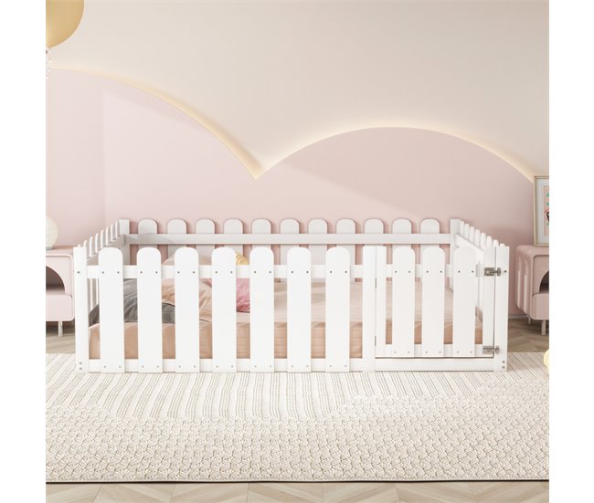 Conforama Cama Infantil De Madera 140x200cm - Con Barrera De Seguridad - Blanco