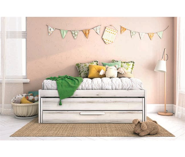 Conforama Cama Nido 90x190cm SNOW Color Gris Y Blanco