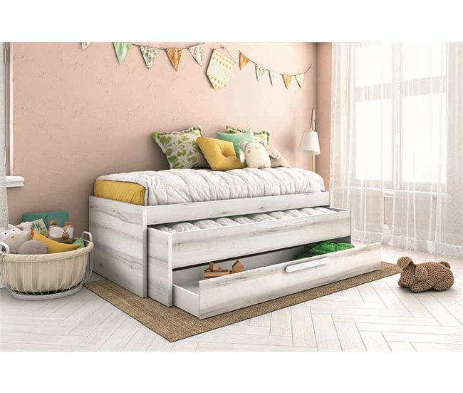 Conforama Cama Nido 90x190cm SNOW Color Gris Y Blanco