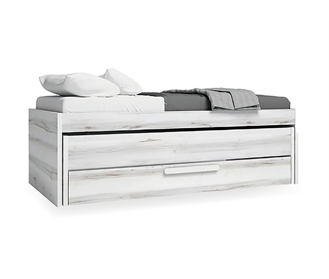 Conforama Cama nido 90x190cm SNOW color gris y blanco