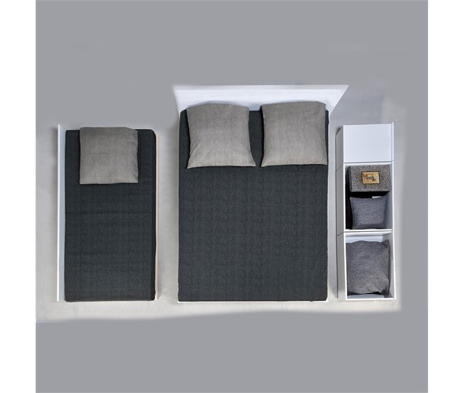 Conforama Cama Nido ALPHA 140x190cm 2 Cajones 1 Mesita Y Cama Blanco