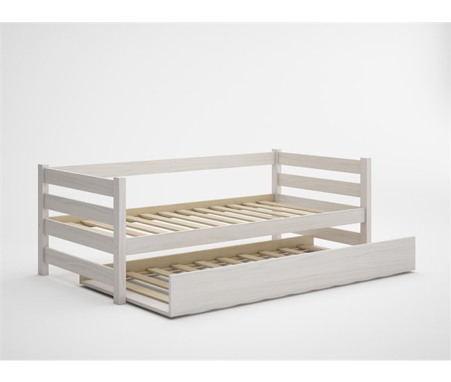 Conforama Cama Nido EKO II Madera Maciza Blanqueada 90x190cm
