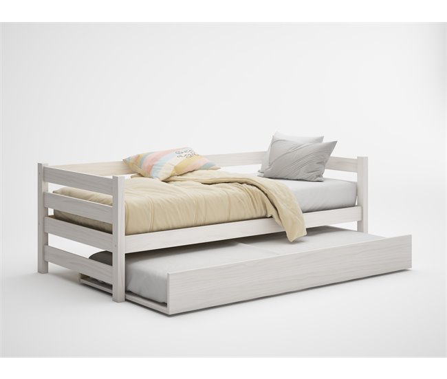Conforama Cama nido EKO II madera maciza blanqueada 90x190cm