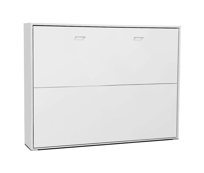 Conforama Cama Plegable Dormitorio Juvenil Cama De Invitados Abatible Horizontal Color Blanco Mate 135x190 Cm