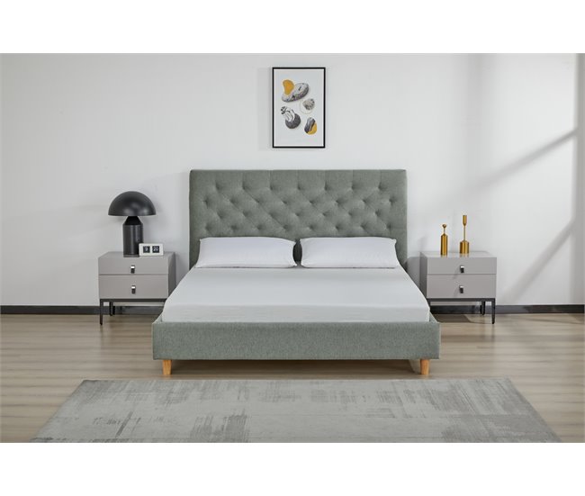 Conforama Cama SHERATON 150x190cm color verde claro