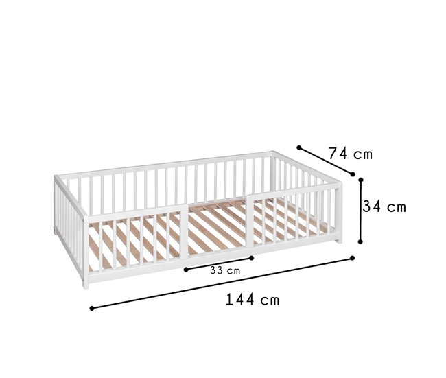 Conforama Cama Sofá Para Mascotas Grandes WonderWoof Elevada Hecha De Madera De Haya - Blanco