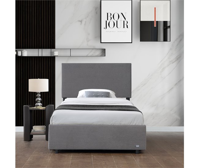 Conforama Cama Tapizada Juva Con Colchón 90x200cm - Gris Corium
