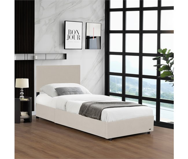 Conforama Cama Tapizada Juva Con Somier Abatible 90x200cm - Beige Corium