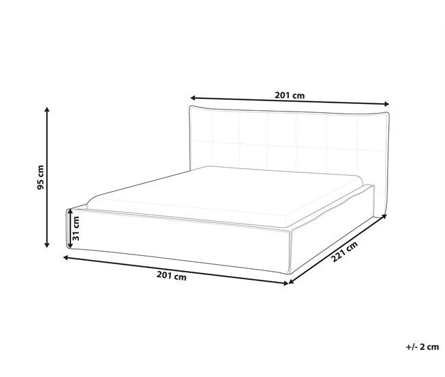 Conforama Cama Tela LESTRE 160 X 200 Cm Blanco Crema