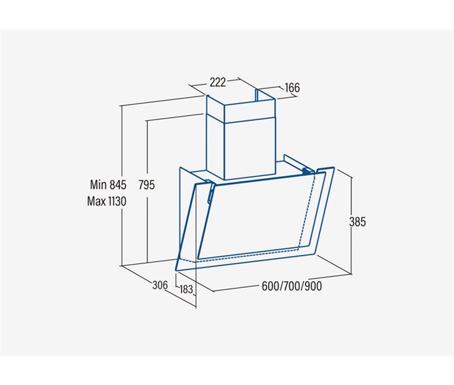 Conforama Campana Decorativa Pared Inclinada CATA VALTO 700 XGBK