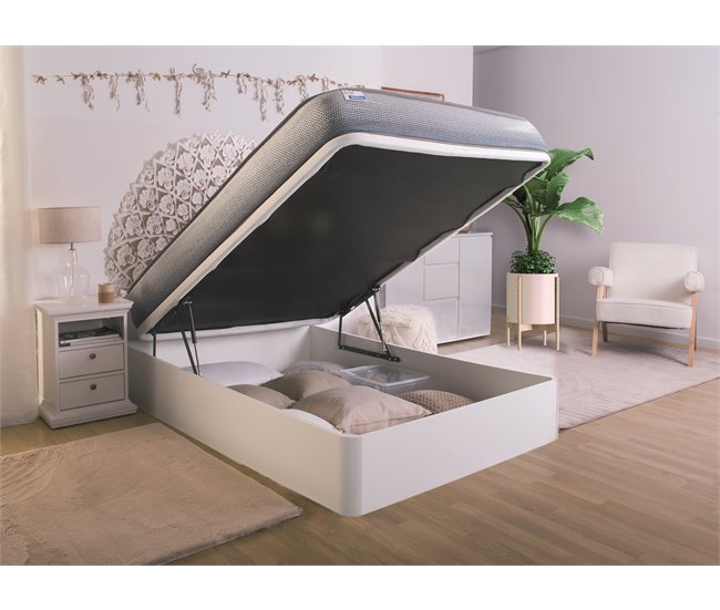 Conforama Canapé de madera 135x190cm Woodspace Y9 blanco SOMNALIS