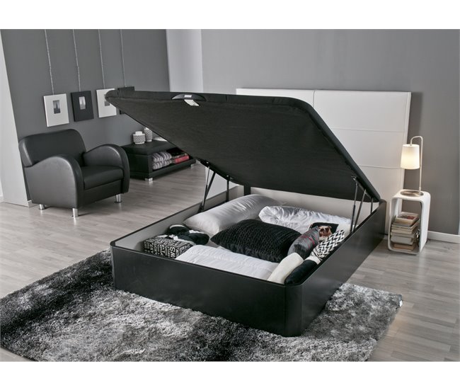 Conforama Canapé negro PIKOLÍN FLOOR 3D PLUS 135x190cm