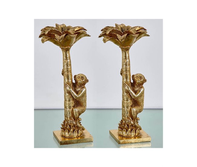 Conforama Candelabro Presume De Casa Palm 14.5*31.5*14 Dorado Resina