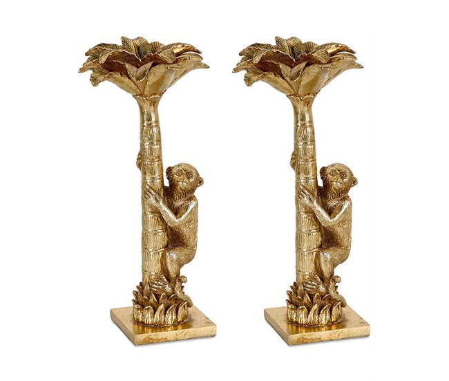 Conforama Candelabro Presume De Casa Palm 14.5*31.5*14 Dorado Resina