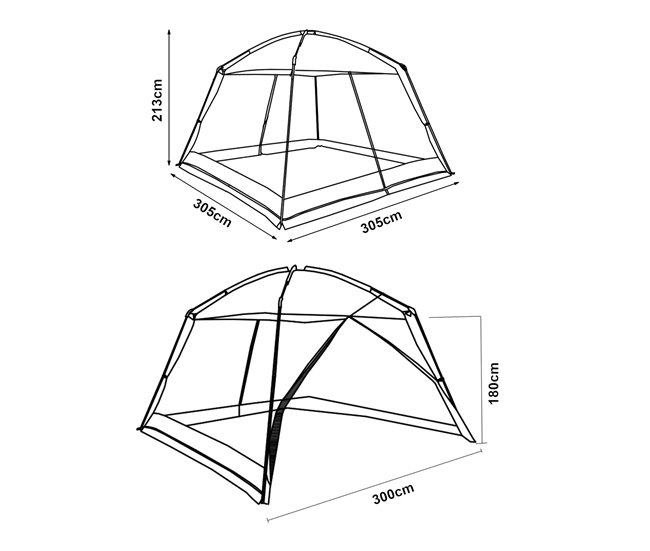 Conforama Carpa De Jardín Beekdaelen Poliéster 305x305x213cm - Gris [pro.tec]