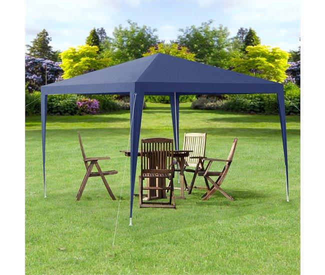 Conforama Carpa Pabellón Para Jardín Wedau Metal 300 X 300 X 255 Cm Azul Oscuro [casa.pro]