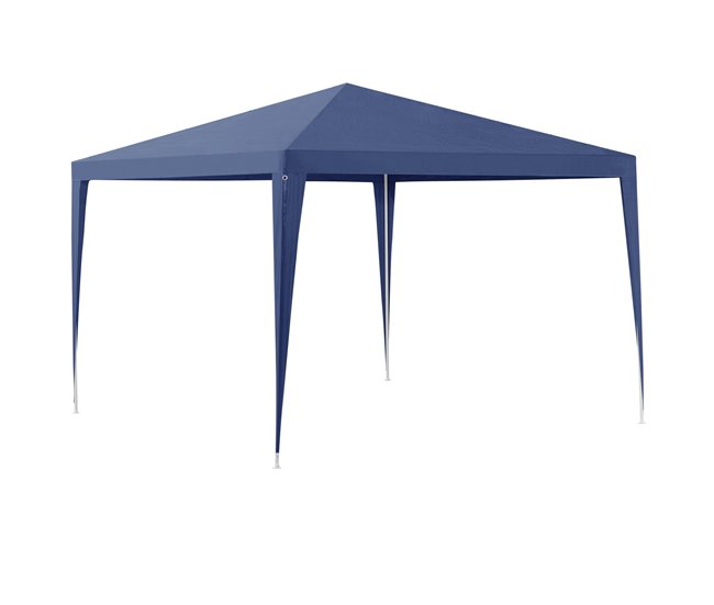 Conforama Carpa Pabellón para jardín Wedau metal 300 x 300 x 255 cm azul oscuro [casa.pro]