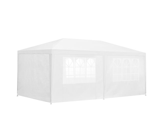 Conforama Carpa Pabellón Para Jardín Wedau Metal 600 X 300 X 255 Cm Blanco [casa.pro]