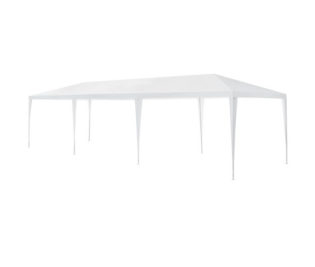 Conforama Carpa Pabellón Para Jardín Wedau Metal 900 X 300 X 255 Cm Blanco [casa.pro]