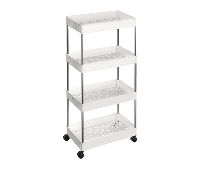 Conforama Carrito con ruedas de 4 niveles blanco - L40 x H86 cm