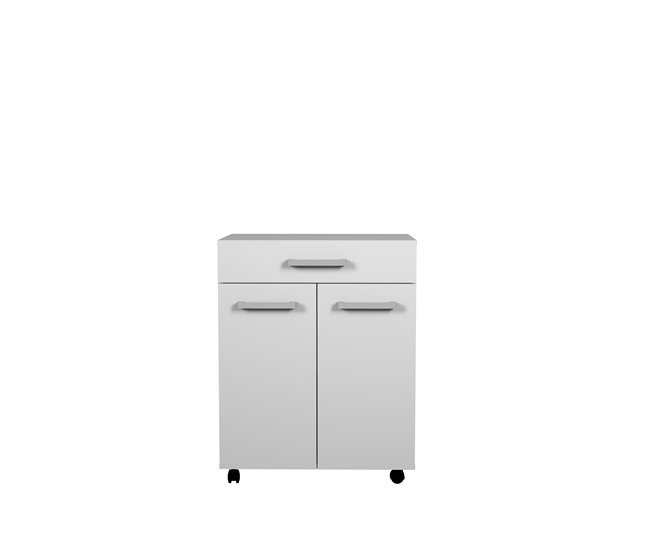Conforama Carrito Microondas UNO De 60cm 2 Puertas Y 1 Cajón Blanco Mate