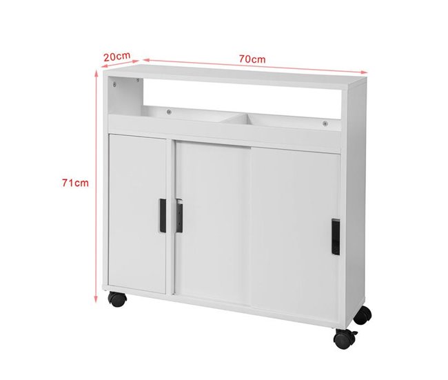 Conforama Carro Multiuso Con Ruedas Para Baño Mueble Auxiliar Baño 2 Estantes Y 2 Bandejas BZR02-W SoBuy ES