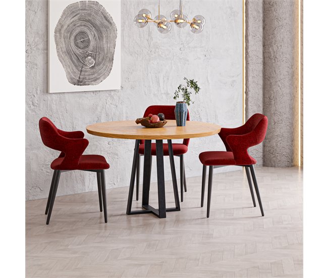 Conforama Carro Para Impresora Dønna Con Estantes MDF 61x51x36cm - Negro/Madera [en.casa]