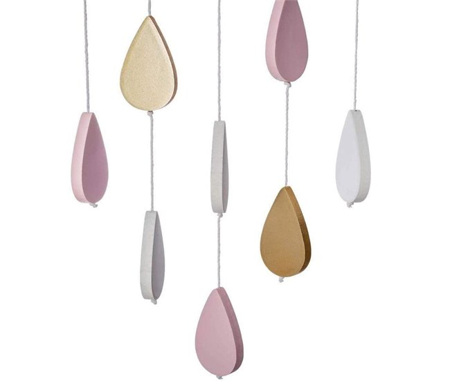 Conforama Carrusel Para Cuna Atmosphera Nubes Rosa Madera MDF