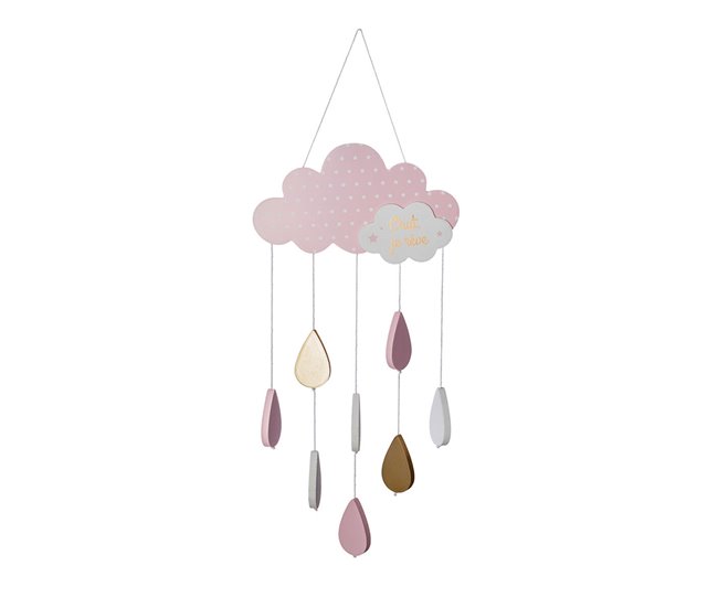 Conforama Carrusel para Cuna Atmosphera Nubes Rosa Madera MDF