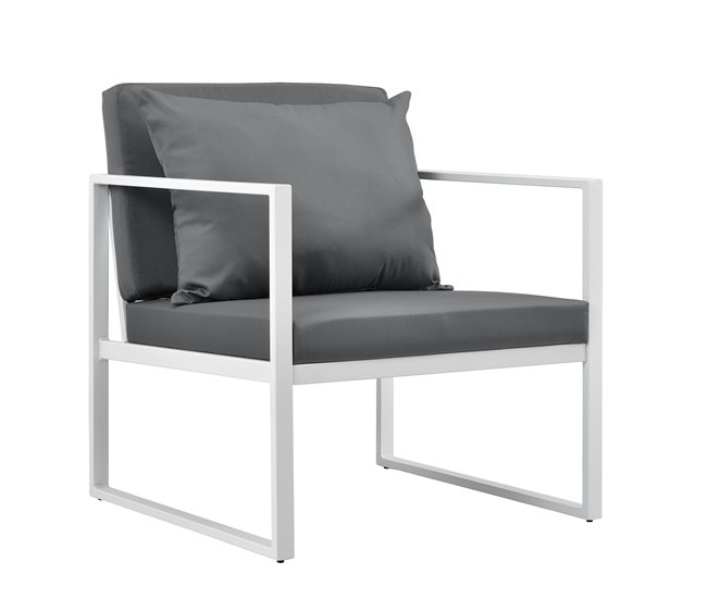 Conforama [casa.pro] 2 X Sillón Silla De Jardín Set De 2 Muebles De Jardín Para Exterior 70 X 60 X 60 Cm - Blanco