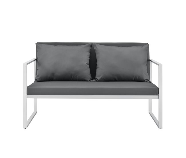 Conforama [casa.pro] Sofá De Jardín Para Exterior Con Cojín 70 X 114 X 60 Cm - Blanco