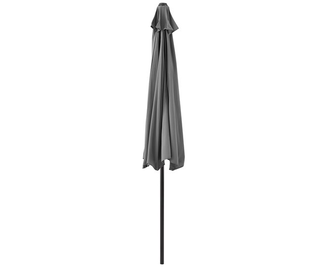 Conforama [casa.pro] Sombrilla De Media Pantalla Con Manivela Gris Ø300cm Para Jardín Terraza